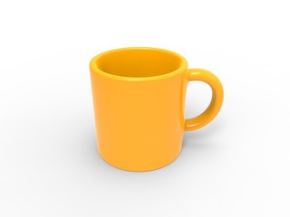 Bright sun yellow coffee mug - top down view