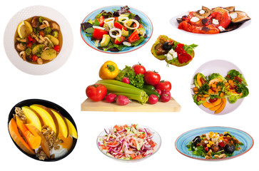 Set of vegetarian dishes