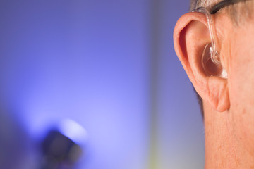 Man with hearing aid