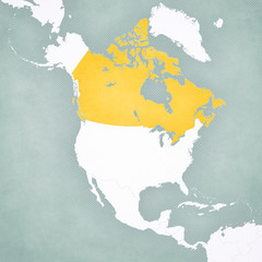 Map of North America - Canada