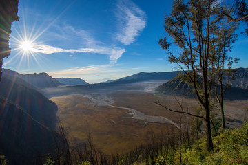 Mount Bromo volcano during sunrise, 2019 East Java, Indonesia