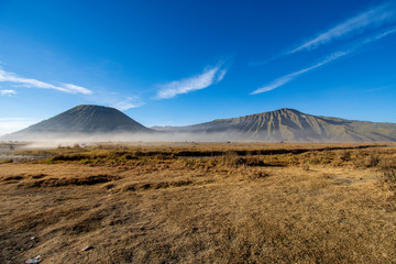 Mount Bromo volcano during sunrise, 2019 East Java, Indonesia