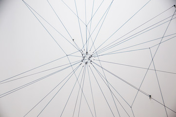 Image of structures composed of lines in an installation