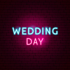 Fototapeta na wymiar Wedding Day Neon Sign