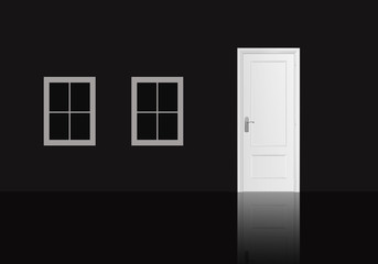 Windows and home door in a minimalist image