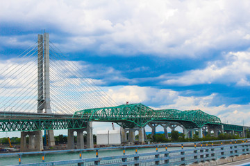 New and old Champlain bridge, Montreal, Quebec