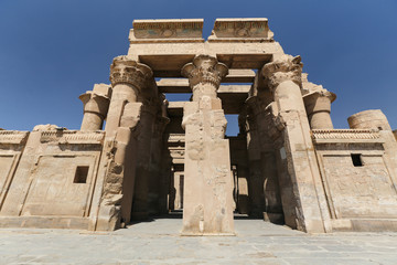 Fototapeta na wymiar Front of Kom Ombo Temple in Aswan, Egypt