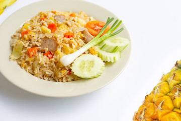 Pineapple fried rice on white