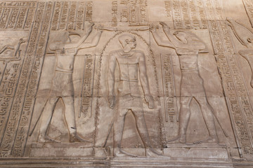 Scene from Kom Ombo Temple in Aswan, Egypt