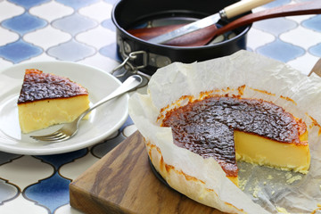 homemade basque burnt cheesecake