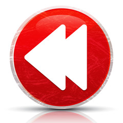 Jump backward icon metallic grunge abstract red round button vector illustration