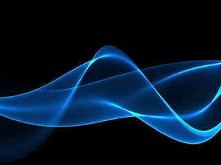 Abstract blue flow wave background