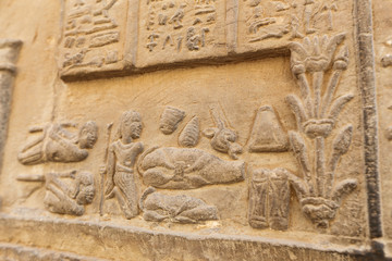Scene from Kom Ombo Temple in Aswan, Egypt