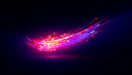 Obraz premium Abstract background. Beautiful light. Magic sparks. .Mystical shine streaks. Empty place. Glint cosmic rays. .Neon wind lines. Glow effect. Power energy. .Futuristic wave Flash. Glare splash..