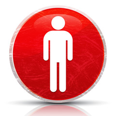 Man icon metallic grunge abstract red round button vector illustration