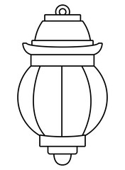 Antique paper light cartoon isolated in black and white