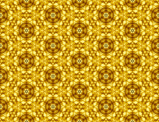 Seamless abstract raster pattern with a motif of a yellow flower	