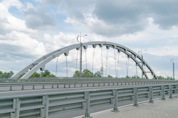  Fragments of metal supports of a road bridge