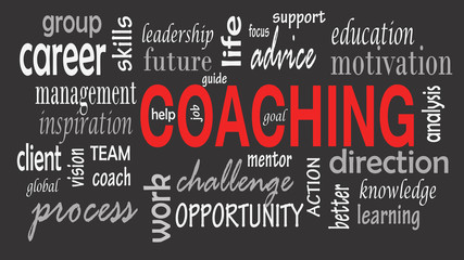 Coaching word cloud concept. Illustration