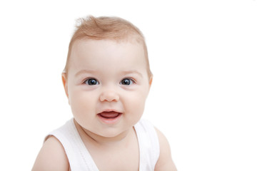 Portrait of a smiling child isolated on white