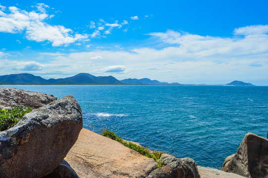  Landscape from a hill in Florianopolis, Brazil.
