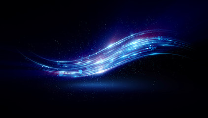 Abstract background. Beautiful light. Magic sparks. .Mystical shine streaks. Empty place. Glint cosmic rays. .Neon wind lines. Glow effect. Power energy. .Futuristic wave Flash. Glare splash..