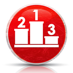 Podium icon metallic grunge abstract red round button vector illustration