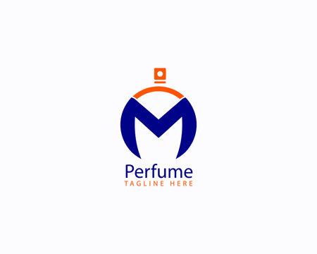 Luxury Letter M perfume logo design and also symbol and icon. this