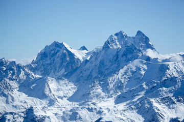 Fototapeta na wymiar Huge mountains in winter