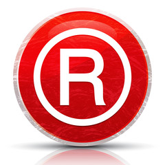 Registered symbol icon metallic grunge abstract red round button vector illustration