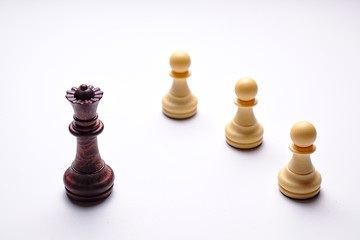 Queen against pawns