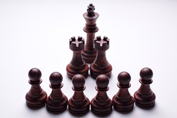 Obraz premium King woth rooks against pawns