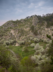 Fototapeta na wymiar Geopark Turold near Mikulov, Czech Republic with Rocky Background