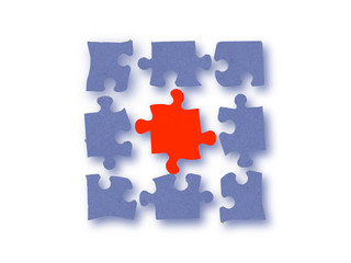 Fototapeta premium Seth puzzle details, business leadership concept.