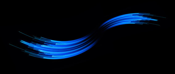 Glow effect. Ribbon glint. Curved lines. Power energy. LED glare tape. .Shining neon cosmic streaks. Magic design round whirl. Swirl trail effect. .Smooth wave. Gentle arc. Light flow. Sci fi tech.