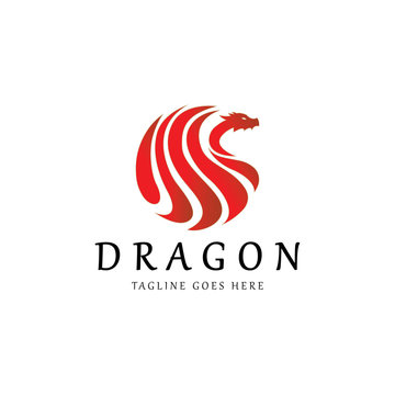 dragon logo design template. Vector illustration