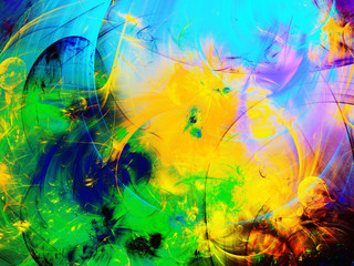 Plakat rainbow abstract fractal background 3d rendering illustration