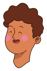 Teenager man smiling face cartoon