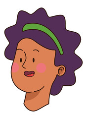 Teenager woman smiling face cartoon