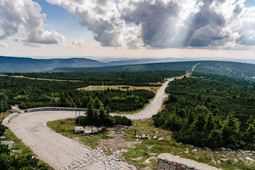 On the trail in Giant Mountains (Karkonosze), Polish - Czech Republic border. European Union. 