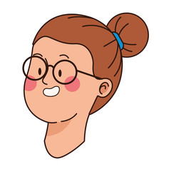 Teenager woman smiling face cartoon