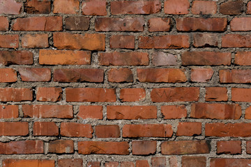 Old orange Brick wall. brick wall, masonry texture, brickwork pattern background