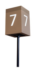 Isolated lucky number seven box on a pole.