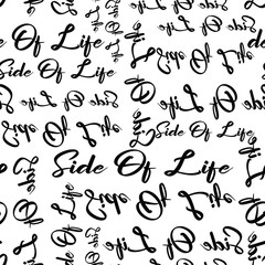 Trendy fashion side of life text design pattern