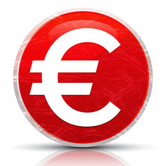 Euro sign icon metallic grunge abstract red round button vector illustration
