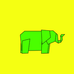 animal origami logo icon