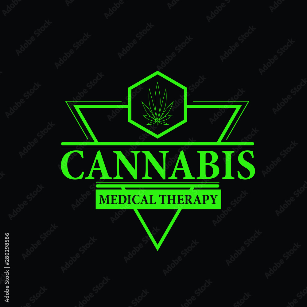 Poster cannabis logo icon for health industry