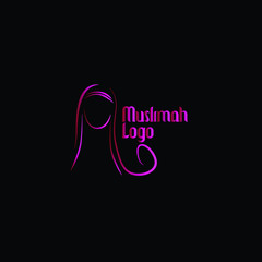 pink muslimah logo icon for hijab fashion 