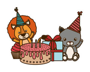 card of celebration with animals