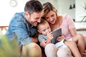 Obraz premium Family enjoying together at home